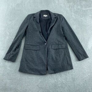 Loft Womens Gray Textured Blazer Size 8 Polyester/Rayon/Spandex Blend 2628